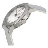 Burberry The City Silver Dial White Leather Strap Watch for Women - BU9019 Authentic Buy Shop Now