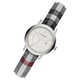 Burberry Classic Stone Silver Dial Horseberry Black Leather Strap Watch for Women - BU10103 Authentic Buy Shop Now