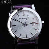 Burberry The City Silver Dial Purple Leather Strap Watch for Women - BU9122 Authentic Buy Shop Now