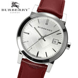 Burberry The City Silver Dial Red Leather Strap Watch for Women - BU9129 Authentic Buy Shop Now