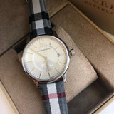 Burberry The Classic Horseferry Silver Dial Black Leather Strap Watch for Men - BU10002 Authentic Buy Shop Now