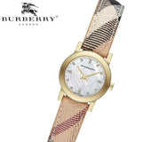 Burberry The City Diamonds Mother of Pearl Dial Brown Leather Strap Watch for Women - BU9226 Authentic Buy Shop Now
