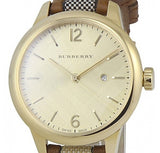 Burberry The Classic Gold Dial Brown Leather Strap Watch for Women - BU10114 Authentic Buy Shop Now