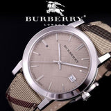 Burberry The City Grey Dial Checked Grey Leather Strap Watch for Women - BU9118 Authentic Buy Shop Now