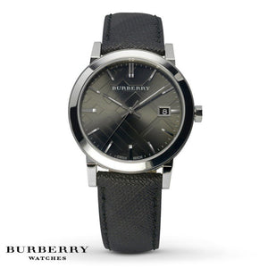 Burberry The City Grey Dial Black Leather Strap Watch for Men - BU9030 Authentic Buy Shop Now