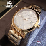 Burberry The City Gold Dial Gold Steel Strap Watch for Men - BU9038 Authentic Buy Shop Now