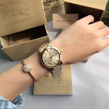 Burberry The City Gold Dial Gold Steel Strap Watch for Men - BU9038 Authentic Buy Shop Now