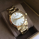 Burberry The City White Dial Gold Steel Strap Watch for Women - BU9103 Authentic Buy Shop Now