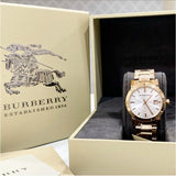 Burberry The City White Dial Rose Gold Steel Strap Watch for Women - BU9104 Authentic Buy Shop Now