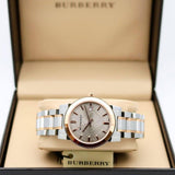 Burberry The City Diamonds White Dial Two Tone Steel Strap Watch for Women - BU9127 Authentic Buy Shop Now