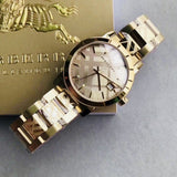 Burberry The City Gold Dial Gold Steel Strap Watch for Women - BU9145 Authentic Buy Shop Now