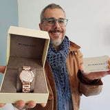 Burberry The City Rose Gold Dial Rose Gold Steel Strap Watch for Women - BU9146 Authentic Buy Shop Now