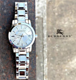 Burberry The City White Dial Silver Steel Strap Watch for Women - BU9144 Authentic Buy Shop Now