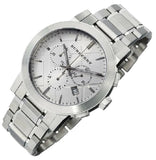 Burberry The City Chronograph Silver Dial Silver Steel Strap Watch for Men - BU9350 Authentic Buy Shop Now