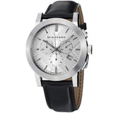 Burberry The City Chronograph White Dial Black Leather Strap Watch for Men - BU9355 Authentic Buy Shop Now