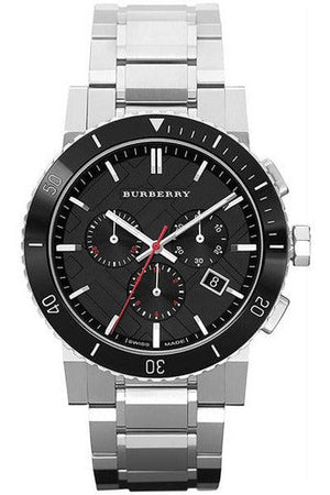 Burberry The City Black Dial Silver Steel Strap Watch for Men - BU9380 Authentic Buy Shop Now
