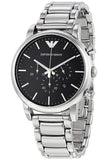 Emporio Armani Luigi Black Dial Silver Steel Strap Watch For Men - AR1894 Authentic Buy Shop Now