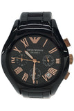 Emporio Armani Chronograph Black Ceramic Stainless Steel Dial Watch For Women - AR1411 Authentic Buy Shop Now