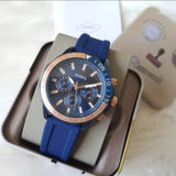 Fossil Bannon Multifunction Blue Dial Blue Silicone Strap Watch for Men - BQ2498 Authentic Buy Shop Now