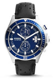 Fossil Wakefield Chronograph Blue Dial Black Leather Strap Watch for Women - CH2945 Authentic Buy Shop Now