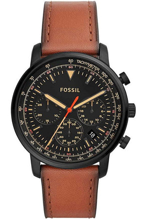 Fossil Goodwin Luggage Chronograph Black Dial Brown Leather Strap Watch for Men - FS5501 Authentic Buy Shop Now