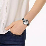 Fossil Jacqueline Mother of Pearl Dial Black Leather Strap Watch for Women - ES4535 Authentic Buy Shop Now