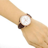 Fossil Boyfriend White Dial Brown Leather Strap Watch for Women - ES3616 Authentic Buy Shop Now