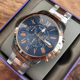 Fossil Grant Chronograph Blue Dial Two Tone Steel Strap Watch for Men - FS5024 Authentic Buy Shop Now