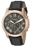 Fossil Grant Chronograph Grey Dial Black Leather Strap Watch for Men - FS5085 Authentic Buy Shop Now