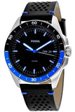 Fossil Sport 54 Day Date Black Dial Black Leather Strap Watch for Men - FS5321 Authentic Buy Shop Now