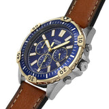 Fossil Garrett Chronograph Blue Dial Brown Leather Strap Watch for Men - FS5625 Authentic Buy Shop Now