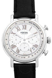 Fossil Buchanan Chronograph Silver Dial Black Leather Strap Watch for Men - FS5102 Authentic Buy Shop Now