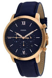 Fossil Neutra Chronograph Blue Dial Blue Leather Strap Watch for Men - FS5454 Authentic Buy Shop Now