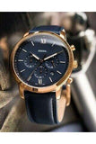 Fossil Neutra Chronograph Blue Dial Blue Leather Strap Watch for Men - FS5454 Authentic Buy Shop Now