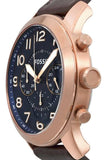 Fossil Pilot 54 Chronograph Blue Dial Brown Leather Strap Watch for Men - FS5204 Authentic Buy Shop Now