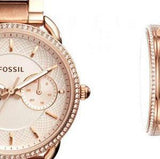 Fossil Tailor Rose Gold Dial Rose Gold Steel Strap Watch for Women - ES4264 Authentic Buy Shop Now