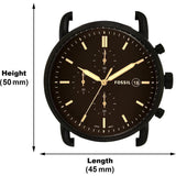 Fossil The Commuter Brown Dial Black Steel Strap Watch for Men - FS5277 Authentic Buy Shop Now