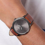 Fossil The Minimalist 3H Grey Dial Brown Leather Strap Watch for Men - FS5479 Authentic Buy Shop Now
