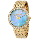Michael Kors Darci Analog Mother of Pearl Green Dial Gold Steel Strap Watch For Women - MK3498 Authentic Buy Shop Now