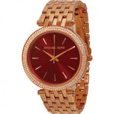 Michael Kors Darci Red DIal Rose Gold Stainless Steel Strap Watch for Women - MK3378 Authentic Buy Shop Now