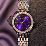 Michael Kors Darci Purple Dial Two Tone Steel Strap Watch for Women - MK3353 Authentic Buy Shop Now