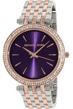 Michael Kors Darci Purple Dial Two Tone Steel Strap Watch for Women - MK3353 Authentic Buy Shop Now