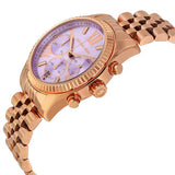 Michael Kors Lexington Purple Dial Rose Gold Steel Strap Watch For Women - MK6207 Authentic Buy Shop Now