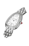 Bvlgari Serpenti Seduttori Diamonds Silver Dial Silver Steel Strap Watch for Women - SERPENTI103361 Authentic Buy Shop Now