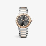 Bvlgari Lady Quartz Diamonds Grey Dial Two Tone Steel Strap Watch for Women - BVLGARI103067 Authentic Buy Shop Now