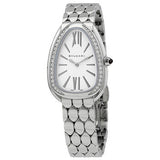 Bvlgari Serpenti Seduttori Diamonds Silver Dial Silver Steel Strap Watch for Women - SERPENTI103361 Authentic Buy Shop Now