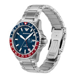 Emporio Armani Sea Explorer GMT Blue Dial Silver Steel Strap Watch For Men - AR11590 Authentic Buy Shop Now