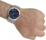 Emporio Armani Valente Chronograph Blue Dial Silver Steel Strap Watch For Men - AR1789 Authentic Buy Shop Now
