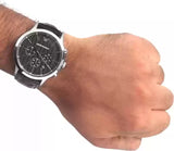 Emporio Armani Renato Chronograph Black Dial Brown Leather Strap Watch For Men - AR2482 Authentic Buy Shop Now