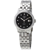 Tissot Le Locle Automatic Diamonds Mother of Pearl Black Dial Silver Steel Strap Watch For Women - T006.207.11.126.00 Authentic Buy Shop Now